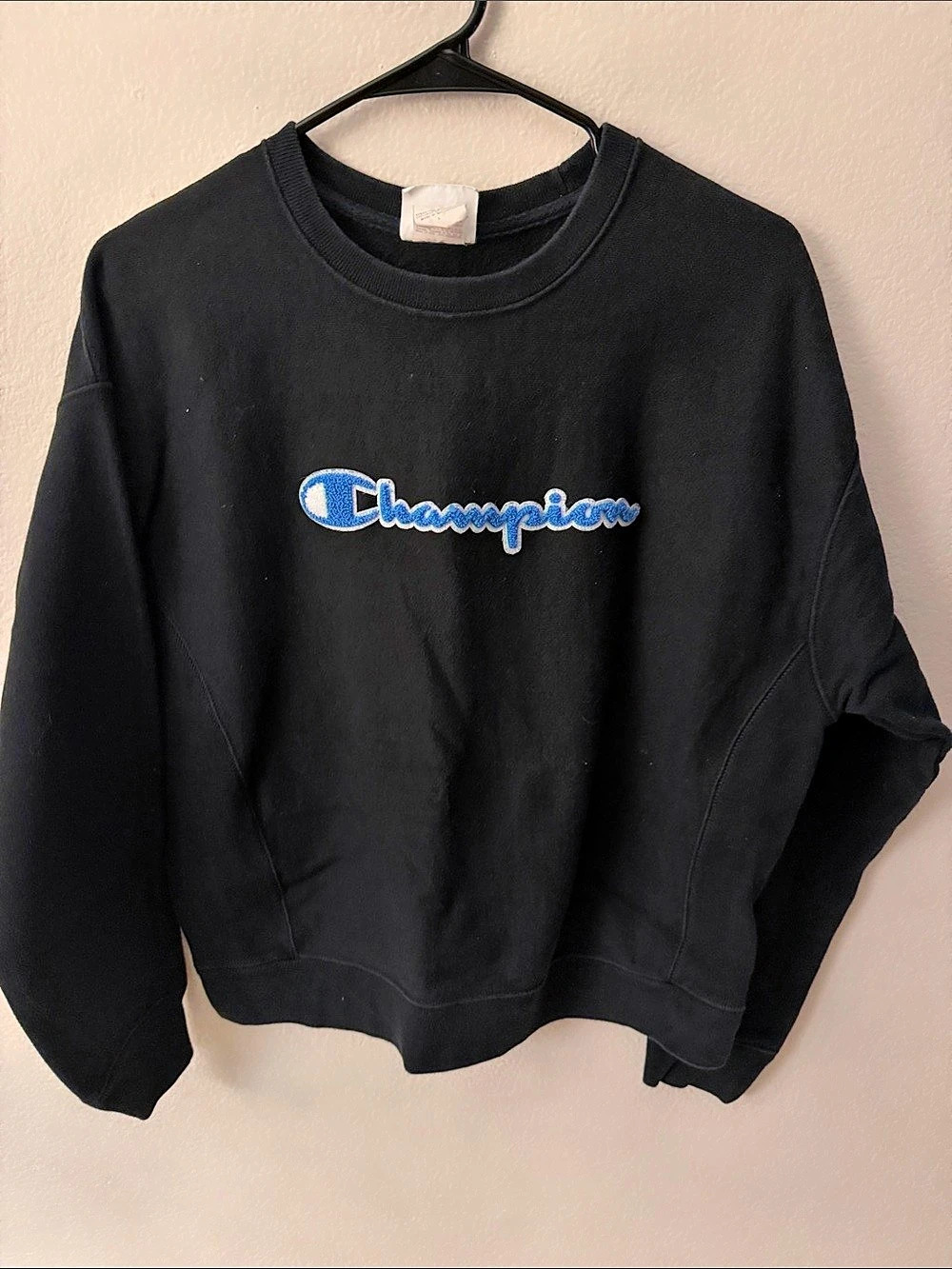 Champion Reverse Weave Chenille Logo Crewneck Sweatshirt Chenille Logo